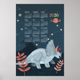2026 Kalender-Poster-Triceratops Poster