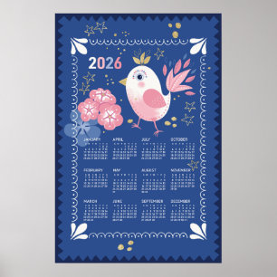 2026 Kalender-Poster-Vogel Poster
