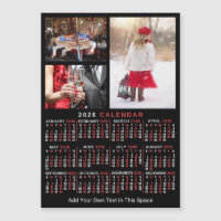2026 Kalender Schwarz Rot Personalisiertes Foto Ma
