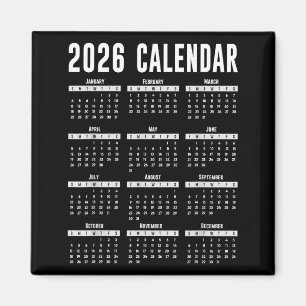 2026 Kalender-Shirt 26 Kalender 2026 Magnet