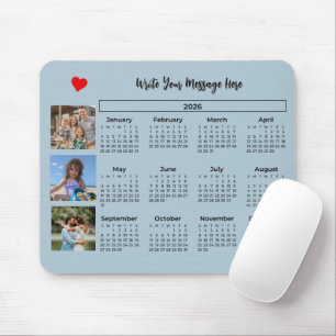2026 Kalender Stylish Foto-Collage Mousepad
