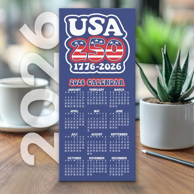 2026 Kalender USA 250 Amerika 1776-2026 Karte (2026 Calendar on Cardstock - Simple, Minimal Design USA 250)