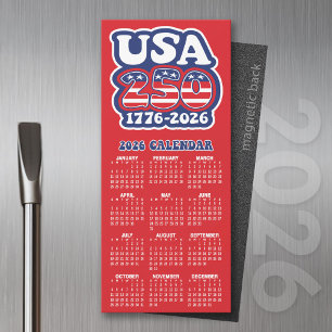 2026 Kalender USA 250 Amerikas Geburtstag 1776-202 Magnetkarte