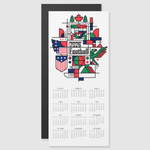 2026 Kalender USA, Kanada, Mexiko Magnetkarte