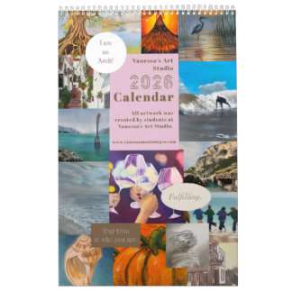 2026 Kalender Vanessas Kunststudio Schülerarbeiten