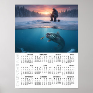 2026 Kalender, Wels, Eisangeln / Fisch Poster