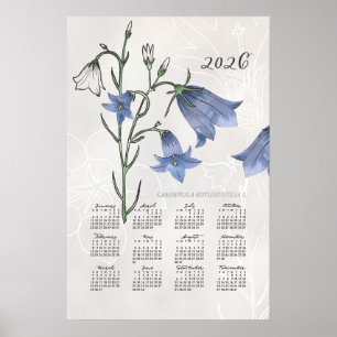 2026 Kalenderposter Botanical Blauglocke Poster