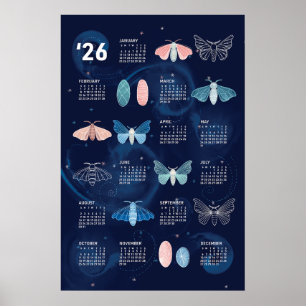2026-Kalenderposter Seidenspinner-Galaxie Poster