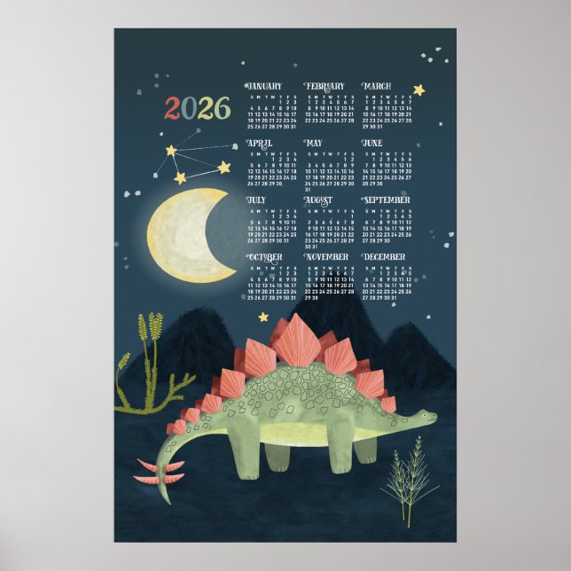 2026 Kalenderposter Stegosaur Poster (Vorne)