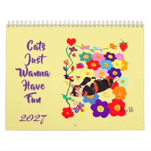 2026 Katzen wollen einfach nur Spaß haben Katzenku Kalender