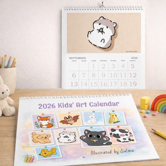 2026 Kids Drawings Calendar, Salma's Cute Animals  Kalender (2026 Kids Drawings Calendar, Salma's Cute Animals Calendar, Kids drawings turn into art)