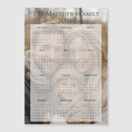 2026 Klassischer Feiertagskalender für das Foto Magnetkarte