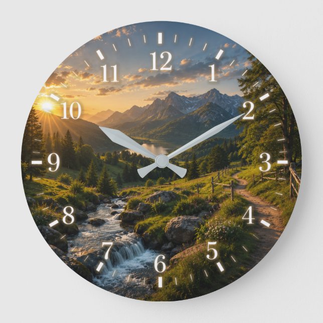 2026 Landscape Clock Große Wanduhr (Vorderseite)