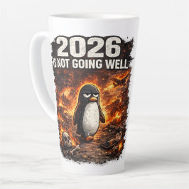2026 Läuft Nicht Gut Lustiger Pinguin Latte Tasse 