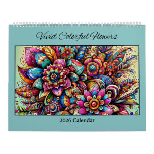 2026 Lebendiger Bunter Blumenkalender Kalender