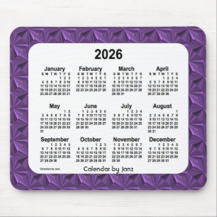 2026 Lila Diamonds Calendar von Janz Mouse Pad Mousepad