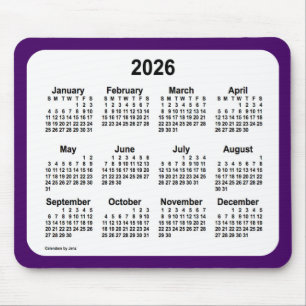 2026 Lila und weißer Kalender von Janz Two Tone Mousepad