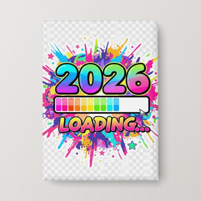 2026 Loading... Progress Bar Sticker Button (Vorderseite)