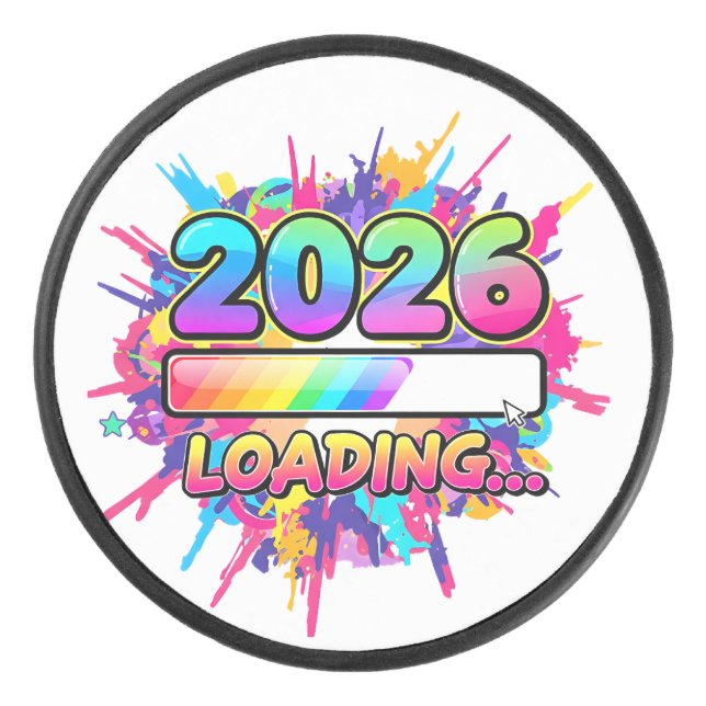 2026 Loading... Progress Bar Sticker Eishockey Puck (Vorderseite)