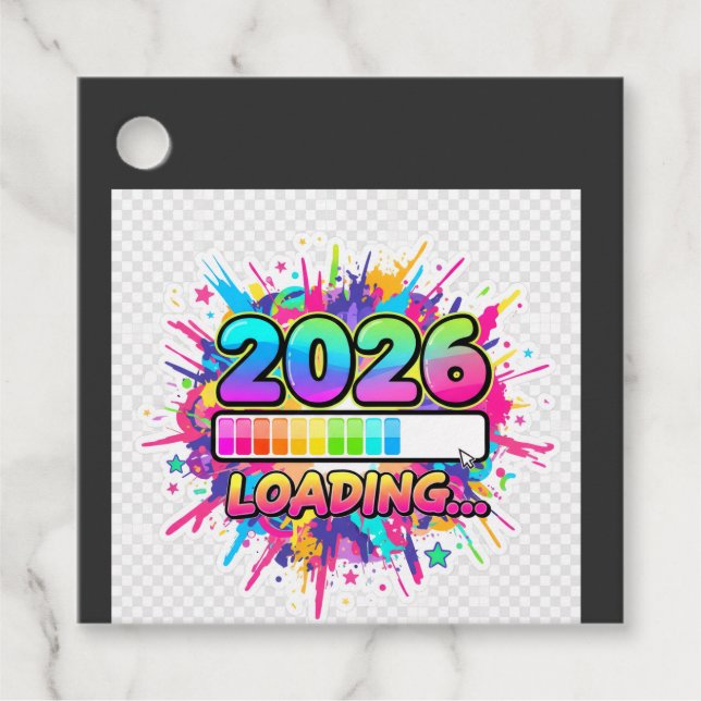 2026 Loading... Progress Bar Sticker Geschenkanhänger (Vorderseite)
