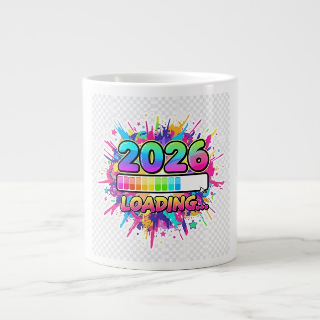 2026 Loading... Progress Bar Sticker Jumbo-Tasse (Vorderseite)