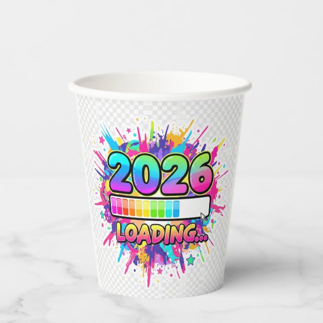 2026 Loading... Progress Bar Sticker Pappbecher (Vorderseite)