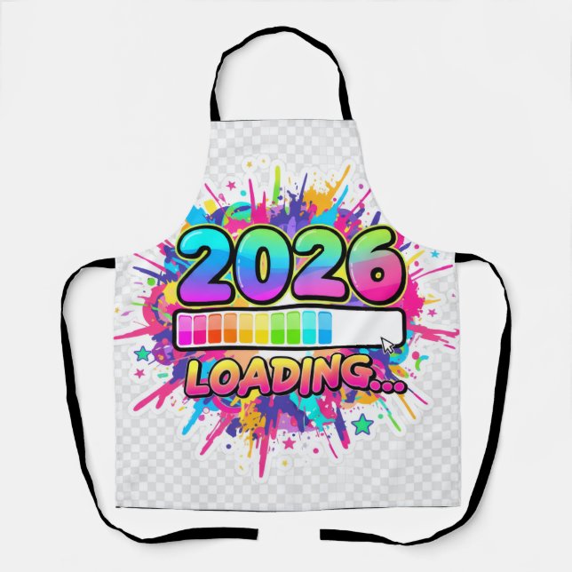 2026 Loading... Progress Bar Sticker Schürze (Vorderseite)