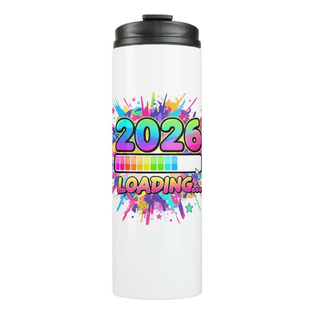 2026 Loading... Progress Bar Sticker Thermosbecher (Vorderseite)