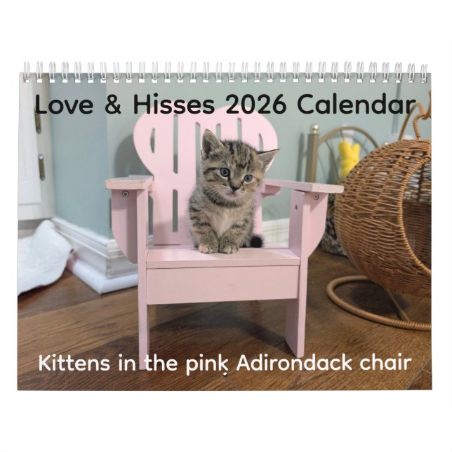 2026 Love & Hisses Calendar - the pink Adirondack Kalender (Titelbild)