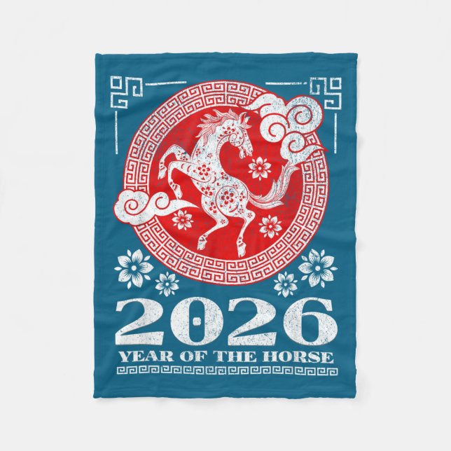 2026 Lunar Chinese New Year Fire Horse  Fleecedecke (Vorderseite)