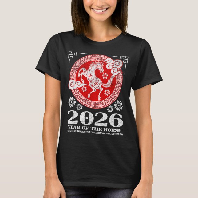 2026 Lunar Chinese New Year Fire Horse  T-Shirt (Vorderseite)