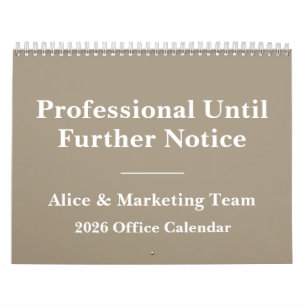 2026 Lustiger Büro-Minimalismus-Humor Kalender