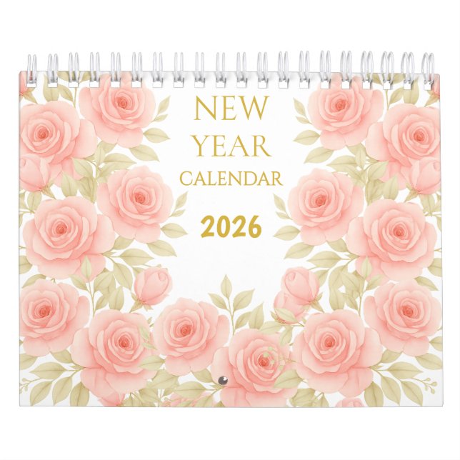 2026 Luxury Watercolor Floral Wall Calendar Kalender (Titelbild)