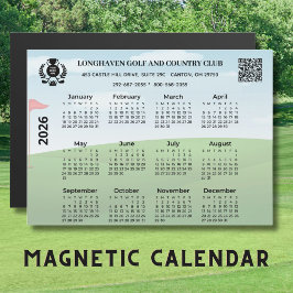 2026 Magnet Calendar Golf Club League Logo QR Code