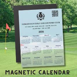 2026 Magnet Calendar Golf Club Liga Logo QR Code