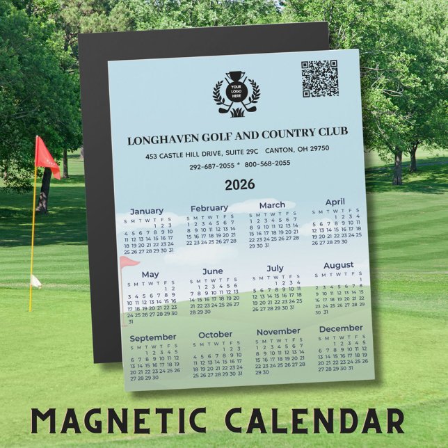 2026 Magnet Calendar Golf Club Liga Logo QR Code (Von Creator hochgeladen)