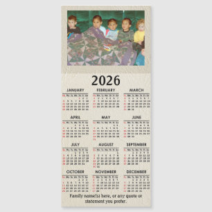 2026 Magnetkalender mit Ihrem Foto und Text Magnetkarte