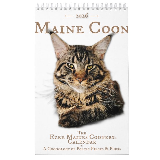 2026 Maine Coon Cat Calendar Kalender (Titelbild)