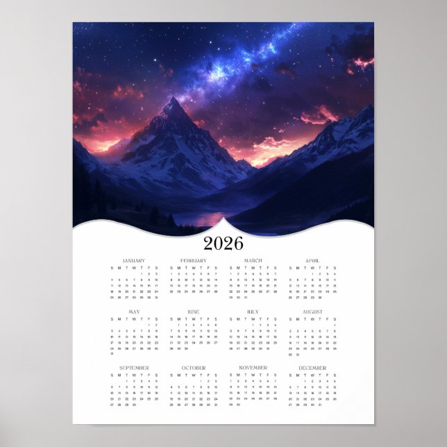 2026 Mauerkalender für die Berge Poster (Vorne)