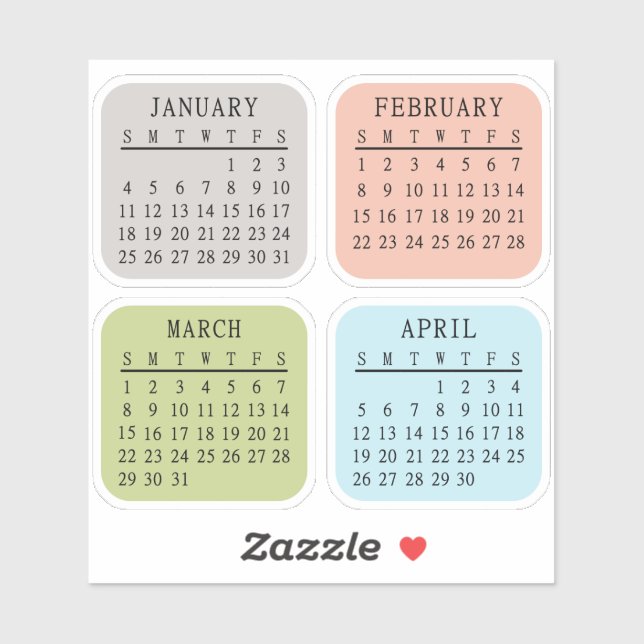 2026 Micro Calendar Bullet Journal Bujo Planner Aufkleber (Blatt)