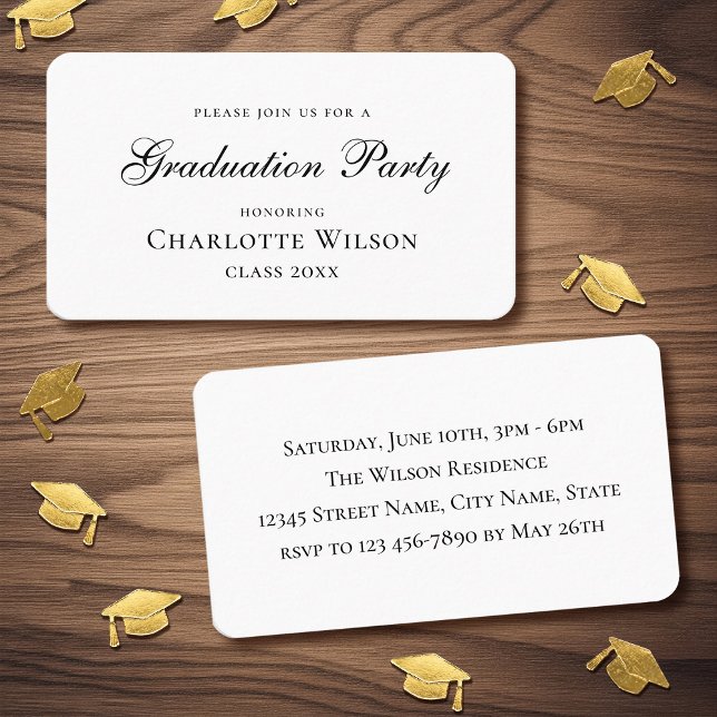 2026 Mini Graduation Party Invitation Classic Card Visitenkarte (Von Creator hochgeladen)
