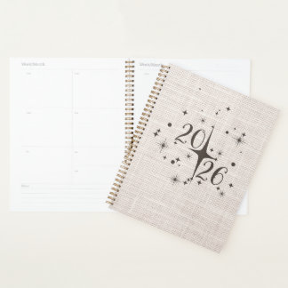 2026 Minimal Linen Planner Cover Planer