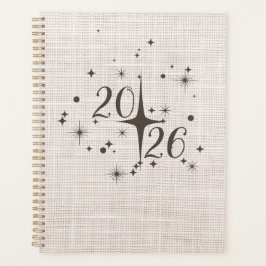 2026 Minimal Linen Planner Cover Planer