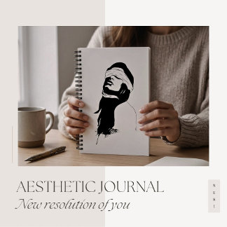 2026 Minimaler Silhouette-Journal zum Reflektieren Notizbuch