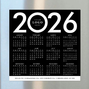 2026 Minimalistisches Geschäftslogo für Kalender S Magnetkarte