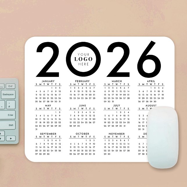 2026 Minimalistisches Geschäftslogo für Kalender S Mousepad (Von Creator hochgeladen)