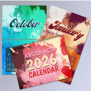2026 modern abstrakte farbenfrohe Retro-  Kalender