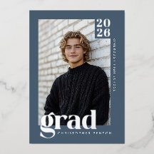 2026 Modern Blau 4 Foto-Abschluss Silber