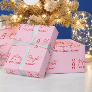 2026 Modern Fröhliche und strahlende rote pinke We Geschenkpapier