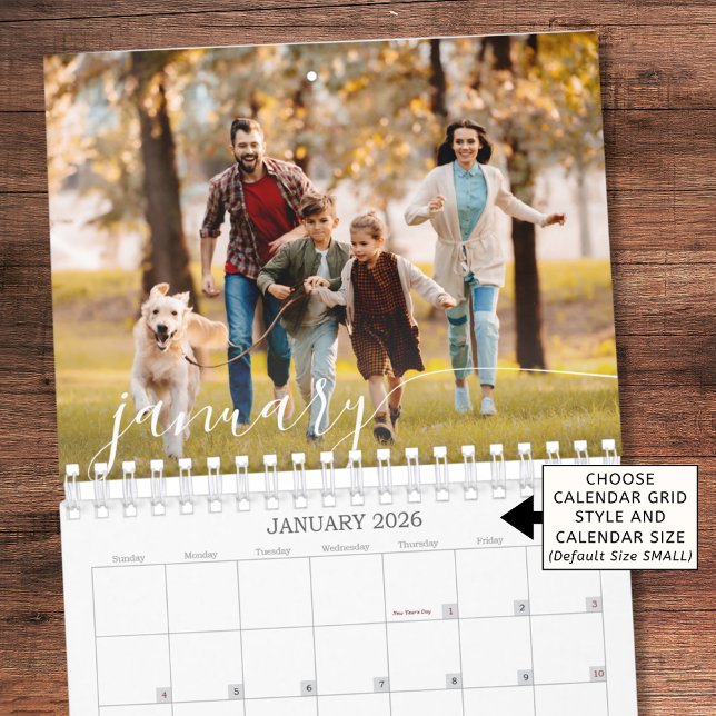 2026 Moderne benutzerdefinierte Foto-Script-Famili Kalender (Von Creator hochgeladen)